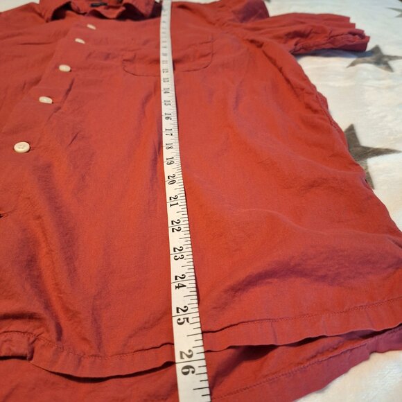 Polo Ralph Lauren Mens Red Short Sleeve Camp Shirt Size Large Cotton Pocket - Picture 6 of 8